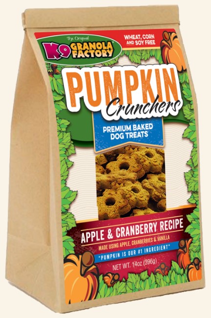K9 Granola Factory Pumpkin Crunchers Apple & Cranberry Recipe Dog Treats