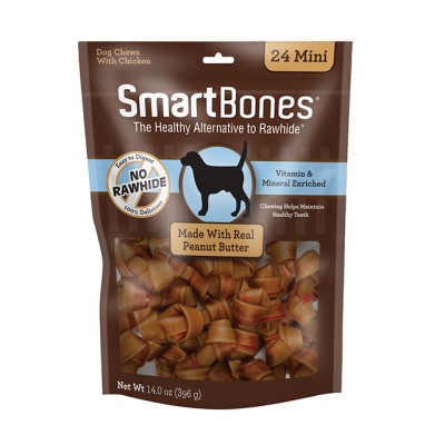SmartBones Peanut Butter Classic Bone Chews-Mini
