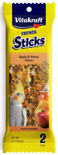 Vitakraft® Crunch Sticks Apple & Honey Flavor Treat for Cockatiels