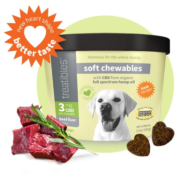 Treatibles® Soft Chewables Beef Liver Flavor 3 mg CBD for Dogs