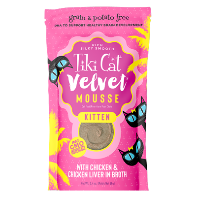 Tiki Cat® Velvet Mousse Kitten-Chicken & Chicken Liver in Broth
