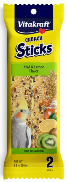 Vitakraft® Crunch Sticks Kiwi & Lemon Flavor Treat for Cockatiels