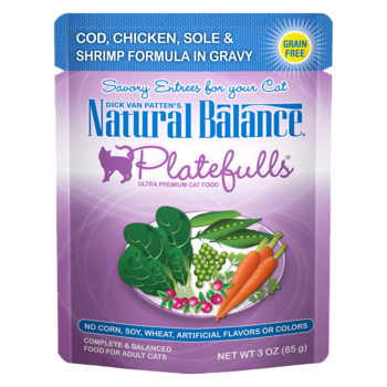 Natural Balance Platefulls® Cod, Chicken, Sole & Shrimp Formula in Gravy Cat Food