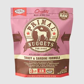 Primal Canine Raw Frozen Nuggets-Turkey & Sardine Formula