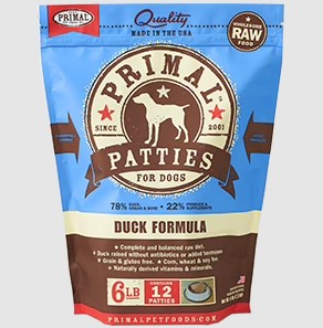 Primal Canine Raw Frozen Patties-Duck Formula