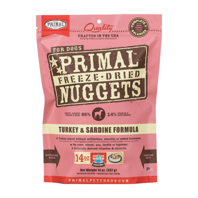Primal Canine Freeze-Dried Nuggets Turkey & Sardine Formula