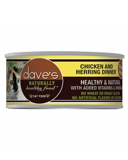 Dave's Naturally Healthy™ Grain Free Canned Cat Food Chicken and Herring Dinner Formula