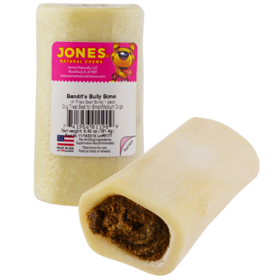 Jones Natural Chews Bandit's Prime Rib Flavor Stuffed Bully Bone