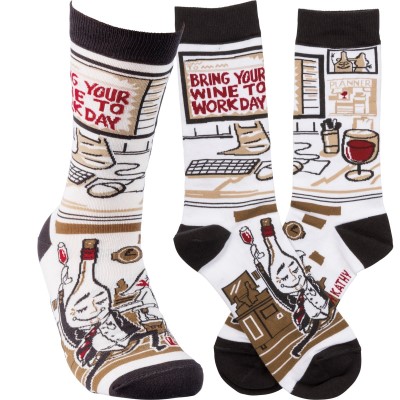 Primitives by Kathy Socks-Bring Your Wine to Work Day