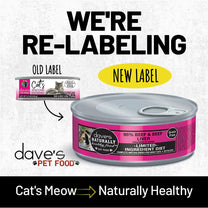 Dave's Pet Food Cat's Meow 95% Beef & Beef Liver Paté Canned Cat Food