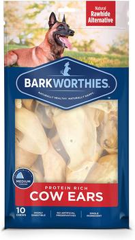 Barkworthies Protein-Rich Cow Ears, 10 Chews