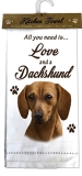 E&S Kitchen Towel All You Need is Love and a-Dachshund Red