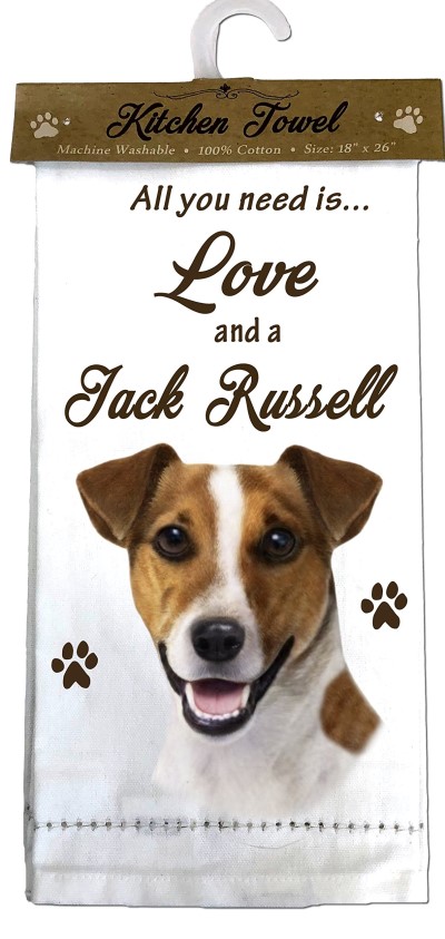 E&S Kitchen Towel All You Need is Love and a-Jack Russell