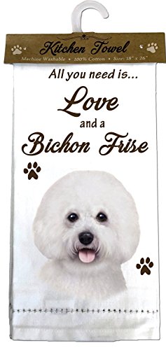 E&S Kitchen Towel All You Need is Love and a-Bichon Frise