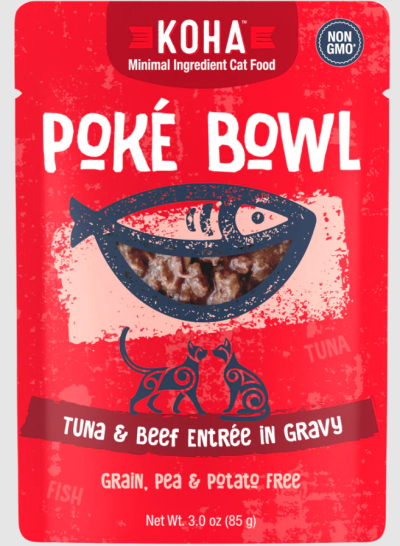 KOHA Poké Bowl Tuna & Beef Entrée in Gravy for Cats