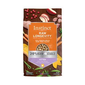 Nature's Variety Instinct® Raw Longevity 20% Freeze-Dried Raw Meals Blend Cage-Free Chicken Recipe for Kittens