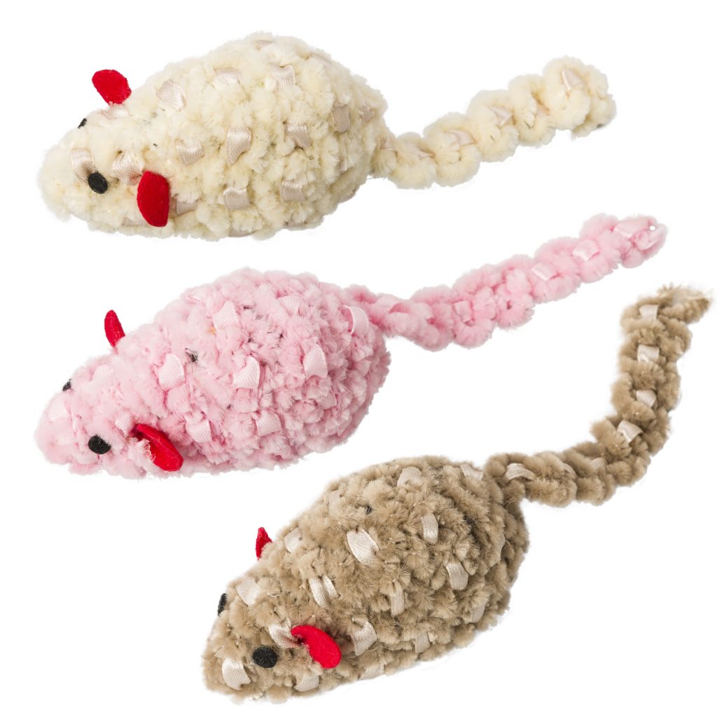 Chenille Chaser Mouse Cat Toy-Assorted