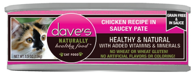 Dave's Naturally Healthy™ Chicken Recipe in Saucey Paté for Cats