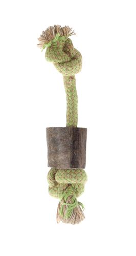 Aussie Naturals CHOY Double Knot Rope W/ Water Buffalo Horn Dog Toy