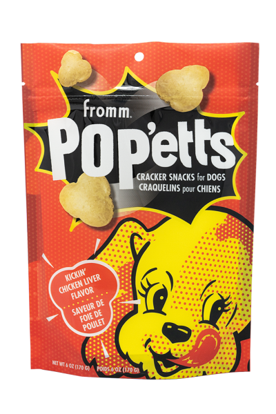 Fromm Pop'etts Kickin' Chicken Liver Cracker Snacks for Dogs