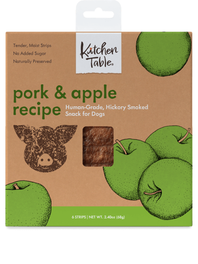 Kitchen Table Human-Grade Hickory Smoked Snack for Dogs-Pork & Apple Recipe