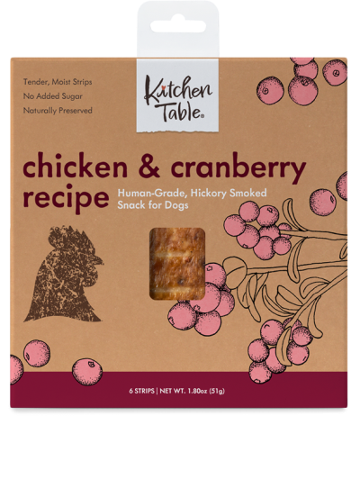 Kitchen Table Human-Grade Hickory Smoked Snack for Dogs-Chicken & Cranberry Recipe