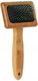 Bamboo Groom Soft Slicker Brush with Stainless Steel Pins & Comfort Tips