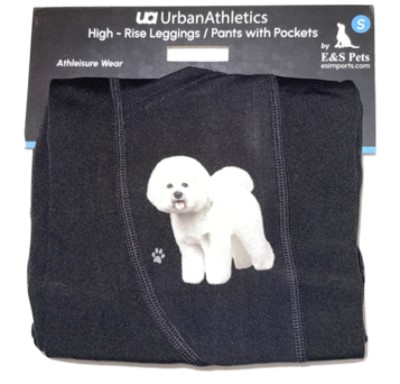 Urban Athletics Ladies High Rise Leggings with Pockets-Bichon Frise