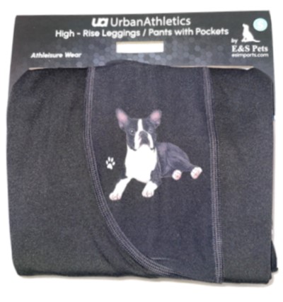 Urban Athletics Ladies High Rise Leggings with Pockets-Boston Terrier