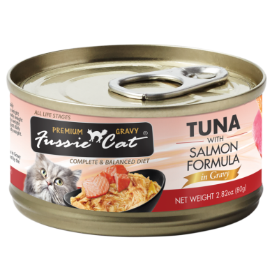 Fussie Cat Tuna with Salmon Formula in Gravy Cat Food
