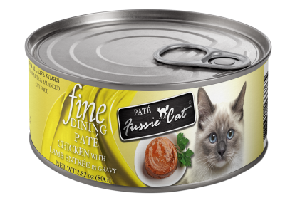 Fussie Cat Fine Dining Pate Chicken with Lamb Entree in Gravy Cat Food