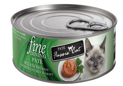 Fussie Cat Fine Dining Pate Oceanfish with Salmon Entree in Gravy Cat Food