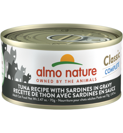 Almo Nature Classic Complete Tuna Recipe with Sardines in Gravy Cat Food