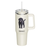 E&S Serengeti 40 oz Ultimate Stainless Steel Hot & Cold Tumbler-Black Labradoodle