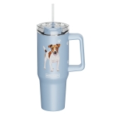 E&S Serengeti 40 oz Ultimate Stainless Steel Hot & Cold Tumbler-Jack Russell
