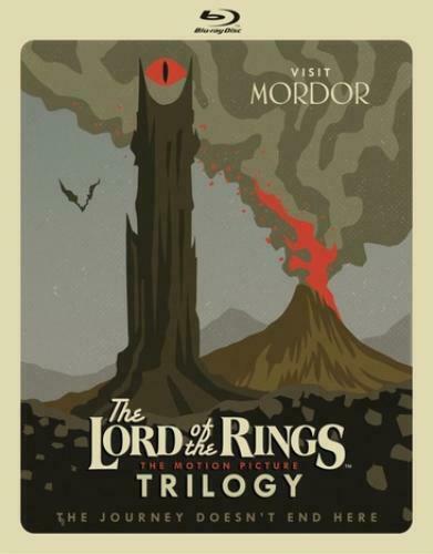 The Lord of the Rings: The Theatrical Trilogy (Travel Poster Cover)/Elijah Wood, Ian McKellen, and Liv Tyler@PG-13@Blu-ray