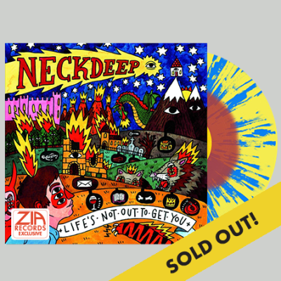 NECK DEEP/Life's Not Out To Get You (Zia Exclusive)@Limited to 500@Red Inside Yellow w/ Blue Splatter