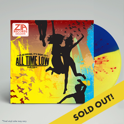 All Time Low/So Wrong It's Right (Zia Exclusive)@Limited To 260@Yellow And Light Blue Split W/ Red Splatter