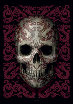 Textile Posters/Anne Stokes - Oriental Skull