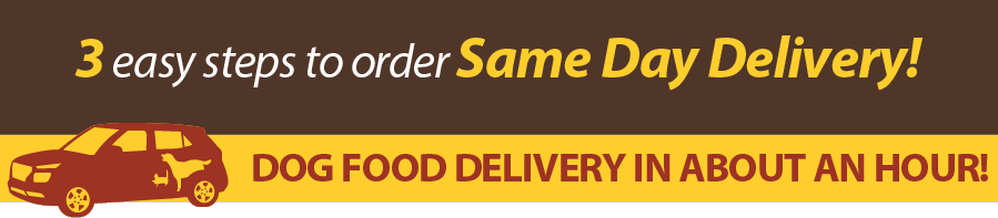 3 easy step to order Same Day Delivery! Dog Food Delivery in about an Hour! (Mobile Image)
