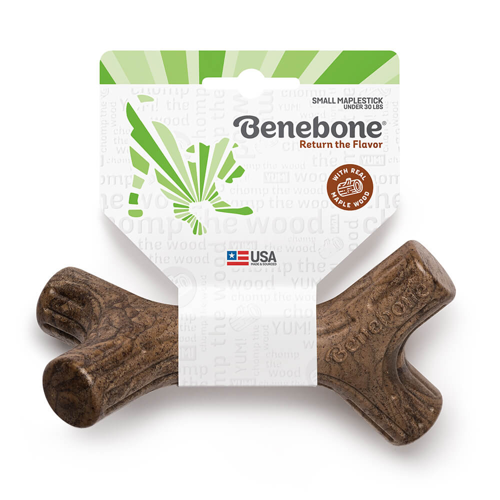 Front of Benebone Dog Chew Toy - Maplestick - Small