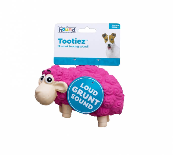 Outward Hound Tootiez Sheep Dog Toy, Pink, Small