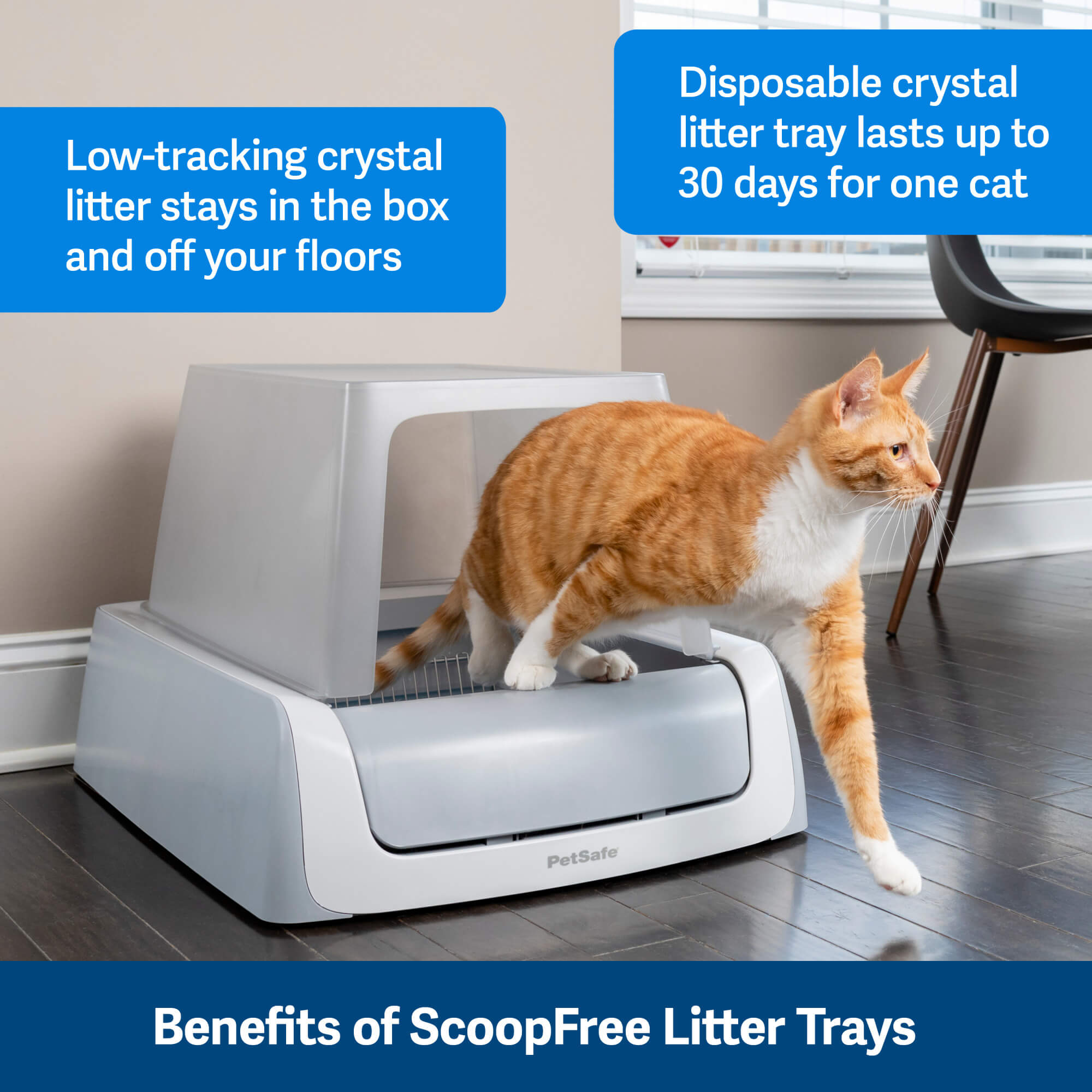 benefits of scoopfree litter tray diagram