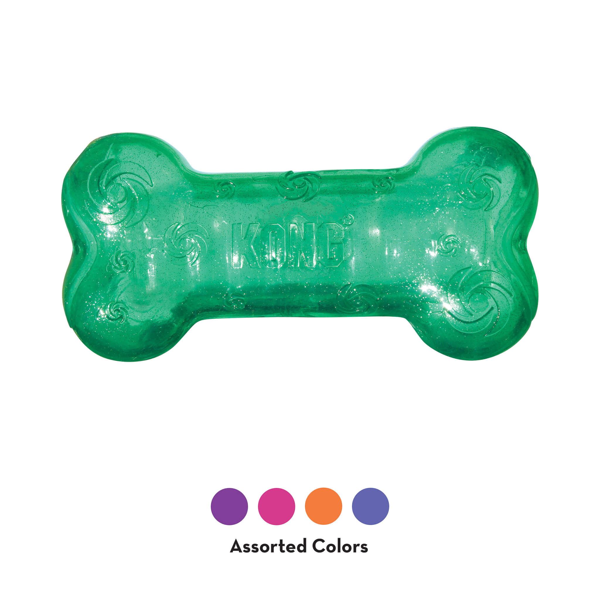 Kong dog toy - squeezz crackle bone assorted (green)