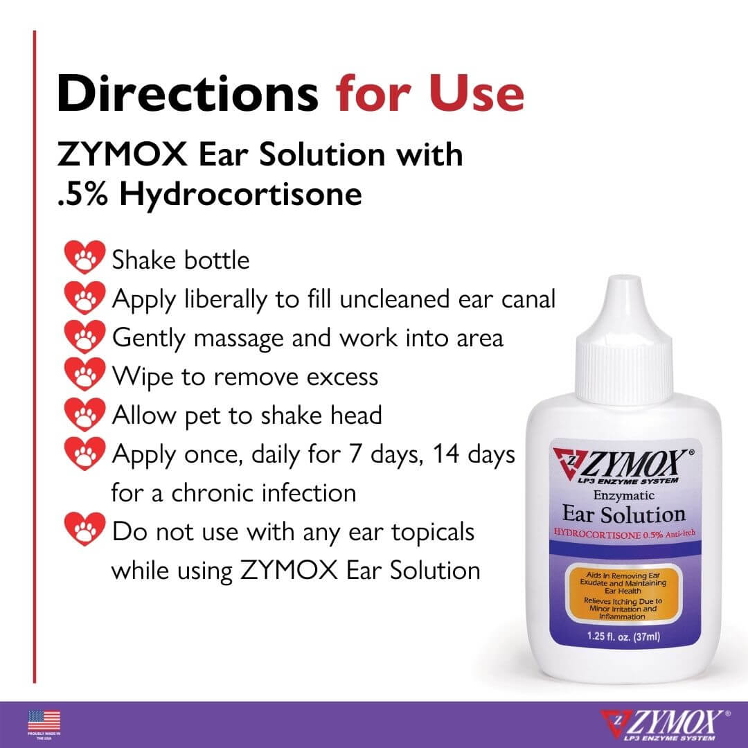 ZYMOX Ear Solution Directions for use