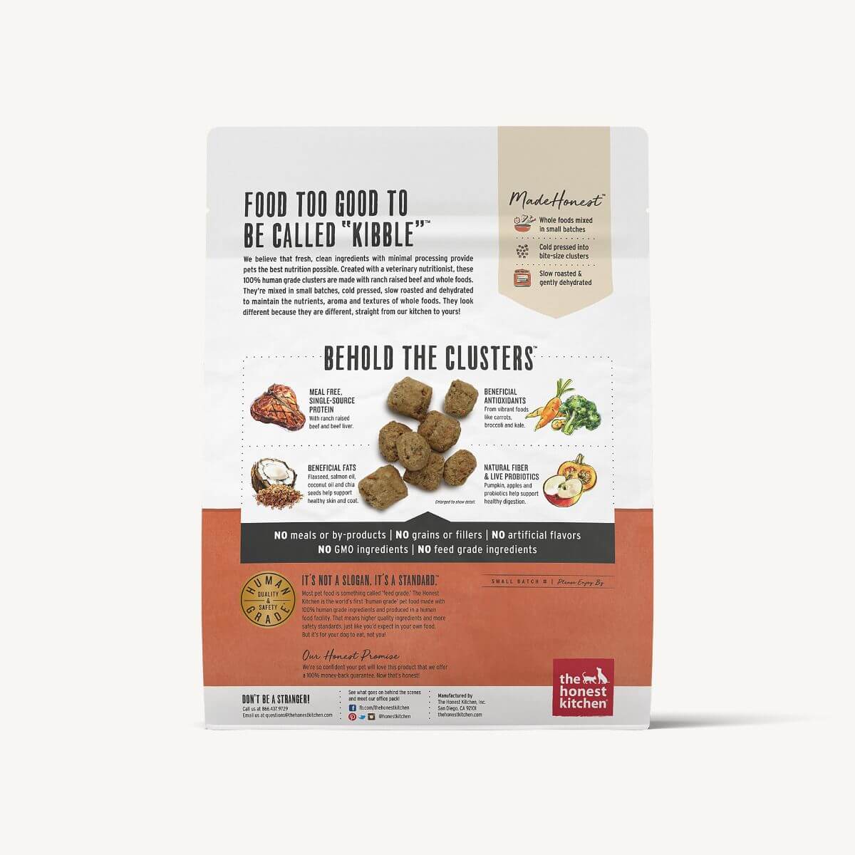 The Honest Kitchen grain free Dog Food Back view