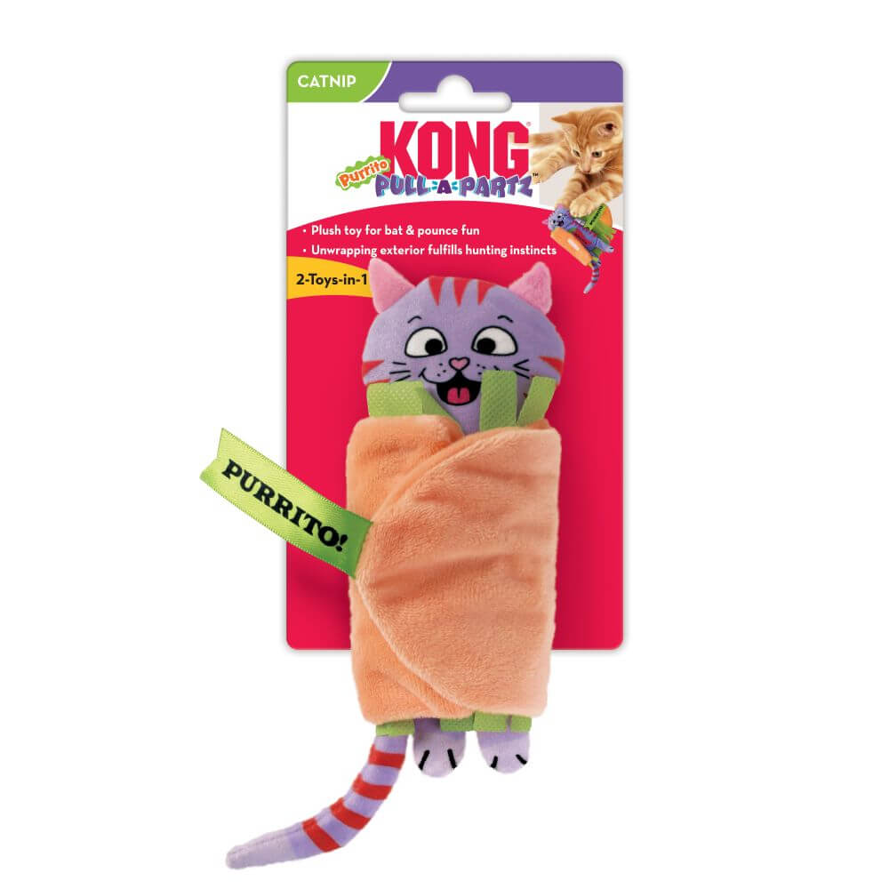 kong cat toy - pull-a-partz purrito