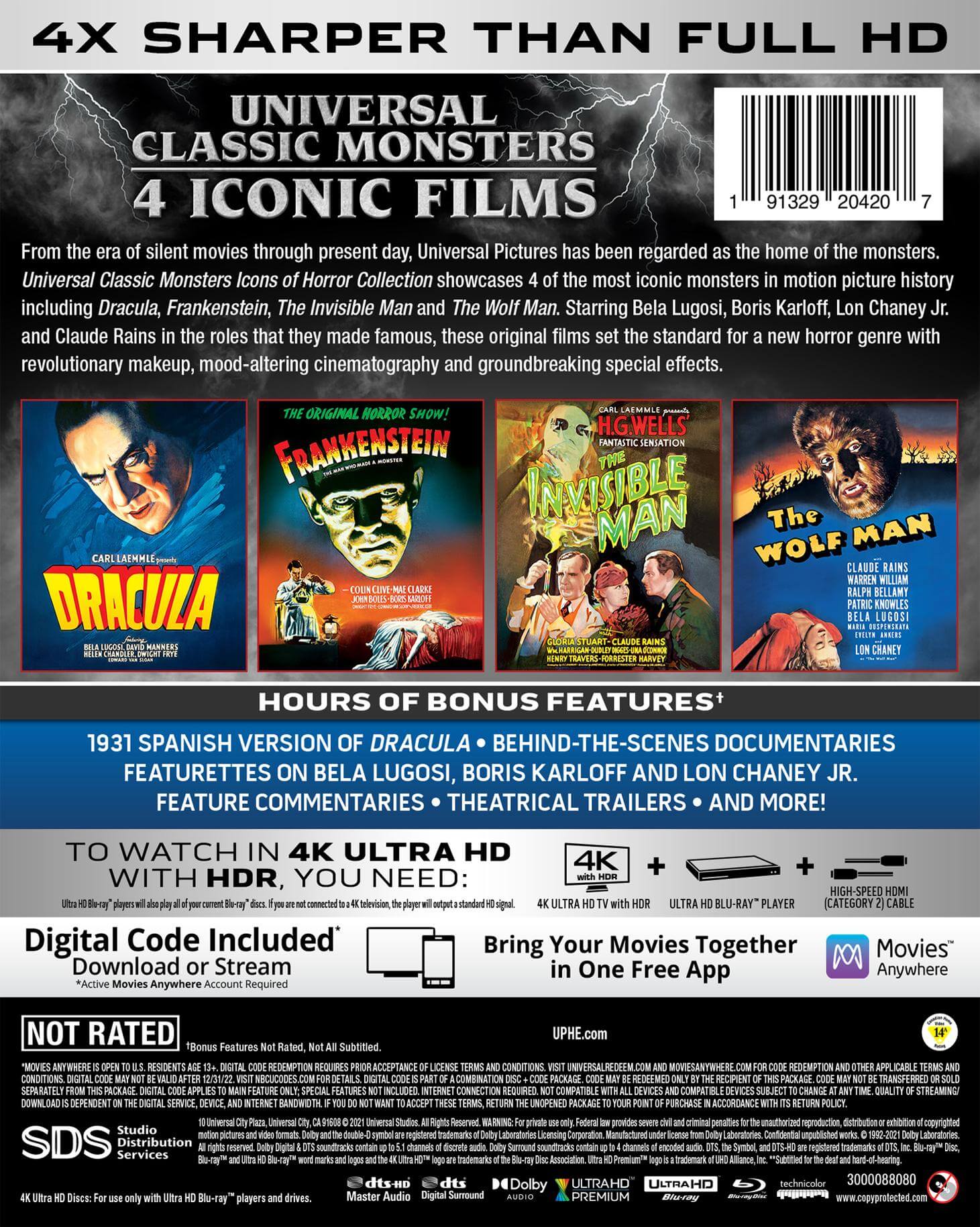 Universal Classic Monsters Collection Icons Of Horror Collection 4k Uh