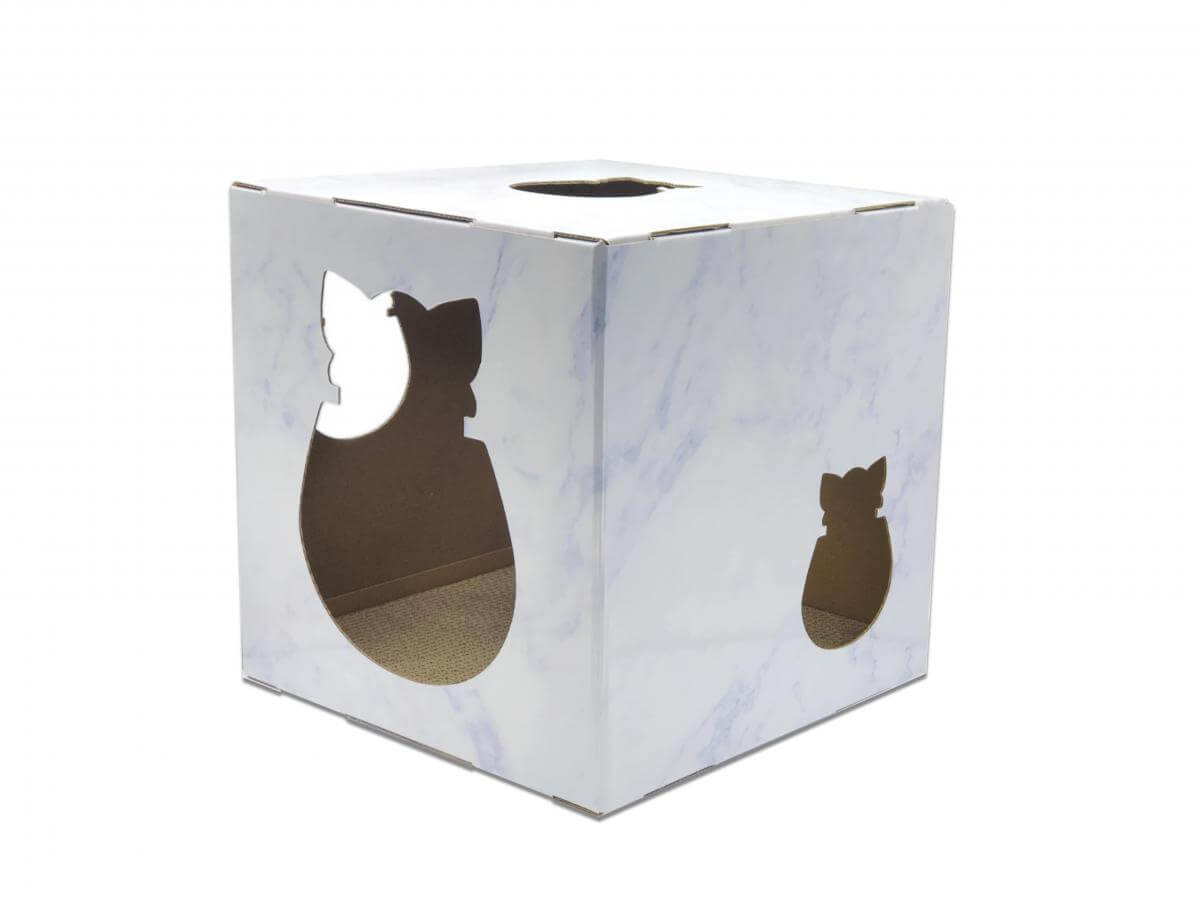 Side of doyenworld cat hide - doyencat funbox marble