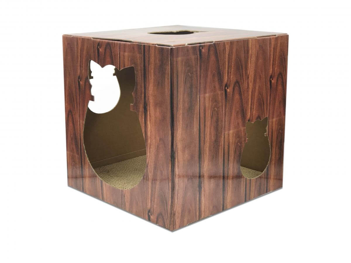 Side of doyenworld cat hide - doyencat funbox wood